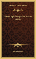 Tableau Alphabetique Des Notaires (1869)