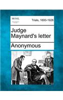 Judge Maynard's Letter