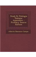 Studj Di Filologia Italiana
