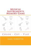 Musical Instruments Memory Game: Color - Cut - Play