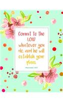 Christian Journal (Notebook, Diary). Cherry Blossom. Proverbs 16: 3: Commit to the LORD whatever you do, and he will establish your plans.