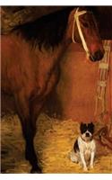 "At the Stables Horse and Dog" by Edgar Degas: Journal (Blank / Lined)