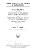 Examining the training of first responders in rural communities