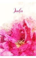 Jada: Pink Floral Personalized Name Journal for Women 6x9