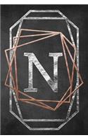 Chalkboard Foiling Minimalist Letter Notebook - N