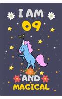 I Am 09 and Magical: Happy Magical 9th Birthday Notebook & Sketchbook Journal for 9 Year old Girls and Boys, 100 Pages, 6x9 Unique Birthday Diary, blank ... Birthday gif