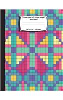 Quad Rule 5x5 Graph Paper Notebook. 7.44" x 9.69". 120 Pages: Checkerboard Squares Geometric Pattern Cover. Square Grid Paper, Graph Ruled Notebook. Math and Science Notebook for teens and adults. 5x5 grid per 