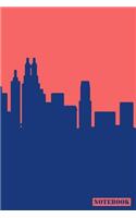 Notebook: Chicago Lake Michigan Illinois Cityscape Diary Journal (Blue & Salmon)