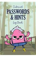 Internet Password & Hints Log Book