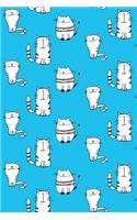 Bullet Journal Notebook for Cat Lovers Sketchy Cats Pattern 2: 112 Page Numbered Graph Style Grid Bullet Journal with Index Pages and Key Pages in Portable 6 X 9 Size.