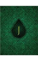 Monogram "J" Sketchbook: Blank Art Pad Notebook Journal(10 Monogram Chartreuse 150 Sketch)