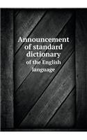 Announcement of Standard Dictionary of the English Language