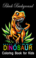 Dinosaur coloring book for kids black background