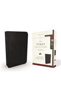 NKJV, the Vines Expository Bible, Genuine Leather, Black, Red Letter Edition