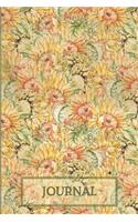Journal: Vintage Sunflower Journal Blank Lined Notebook Decorated Interior
