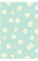 White Daisy Floral Notebook: Dot Grid Journal 6 X 9: Dot Grid Journal 120 Pages