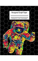 Hexagonal Graph Paper: Organic Chemistry & Biochemistry Notebook, Vibrant Space Astronaut Cover, 160 Pages (8.5 x 11 inch, 1/4 inch hexagons)
