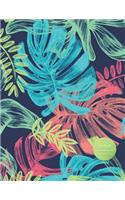 Notebook: Modern Botanical Design in Abstract Chalk - for School, College, Work, Business Notes, Personal Journaling, Planning, Hand Lettering... Perfect Gift