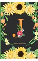J - 2020-2021 Calendar Planner: Monogram Initial J Floral, 24 Months and Weekly Calendar Organizer with Holidays Pocket Size
