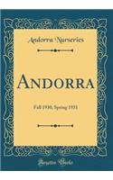 Andorra: Fall 1930, Spring 1931 (Classic Reprint)