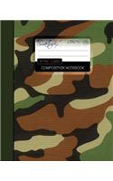 Army Camo Composition Notebook: College Ruled Writer's Notebook for School / Office / Student / Military [ Perfect Bound * Large * Color ]