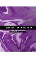 Composition Notebook: Purple Marble Notebook (8.5x11 Inches Large)