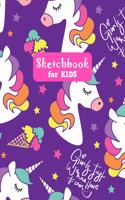 Sketchbook for Kids: Unicorn Large Sketch Book for Drawing, Writing, Painting, Sketching, Doodling and Activity Book- Birthday and Christmas Gift Ideas for Kids, Girls, 