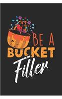 Be a Bucket Filler: Bunter Blumenschmetterling Tee Notizbuch liniert DIN A5 - 120 Seiten für Notizen, Zeichnungen, Formeln - Organizer Schreibheft Planer Tagebuch