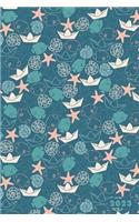 2023: Sea Shells Starfish Angel Fish Weekly Calendar Planner Organizer