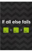 If All Else Fails: Tech Support Notebook Journal Composition Blank Lined Diary Notepad 120 Pages Paperback Gray