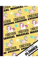 Daily List Planner: Cute Magical Unicorn Quote Daily Task Gift - Unicorn Daily List Planner for Kids, Girls and Teens