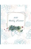 2020 Weekly Planner: Succulent Themed Planner, Calendar, Journal, Diary - 8.5x11 - January 1 Through December 31, 2020