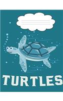 Turtle: Composition Notebook College Ruled Lined Pages Book (7.44" X 9.69")