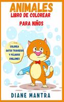 Animales Libro de colorear para niños: Colorea gatos traviesos y pájaros chillones