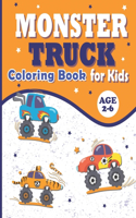 Monster Truck Coloring Book for Kids Ages 2-6