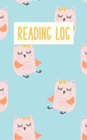 Reading Log: Easy to Use Layout for Kids of All Ages to Chart Summer and School Book Progress Owl Pattern Cover in Blue