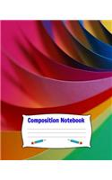 Composition Notebook: Interior Is Half Wide Ruled, and Half Blank Sketch Drawing Paper. Colorful Craft Construction Paper Cover. For Children and Adults for Personal or B