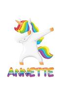 annette: annette 6x9 Journal Notebook Dabbing Unicorn Rainbow