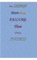 You Learn More From Failure Than From Success: Journal For Achievers, using this book to ficus on that goal of achieving greatness for any person with the desire to be on top of a given career, p