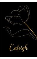 Caleigh: Personalized Writing Journal for Women - Elegant Black and Gold