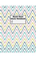 Blank Sheet Music Notebook: Easy Blank Staff Manuscript Book Large 8.5 X 11 Inches Musician Paper Wide 12 Staves Per Page for Piano, Flute, Violin, Guitar, Trumpet, Drums, Cell