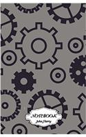 Notebook Journal Dot-grid,graph,lined,blank No Lined - Gears Pattern: Small Pocket Notebook / Journal / Diary