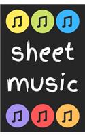 Blank sheet music notebook