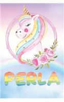 Perla: Perla's Unicorn Personal Custom Named Diary Planner Calendar Notebook Journal 6x9 Personalized Customized Gift For Someone Who's Surname is Perla Or