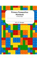 Primary Composition Notebook K-2 Story Paper 8.5 x 11 110 pages: Colorful Building Blocks Theme