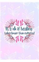 It's Ok If Healing Takes Longer Than Expected: All Purpose 6x9 Blank Lined Notebook Journal Way Better Than A Card Trendy Unique Gift Pink Rainbow Texture Self Care