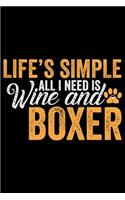 Life's Simple All I Need Is Wine And Boxer