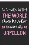 As A Matter Of Fact The World Does Revolve Around My Japillon: Lined Journal, 120 Pages, 6 x 9, Japillon Dog Gift Idea, Black Matte Finish (As A Matter Of Fact The World Does Revolve Around My Japillon Journal)