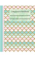 Mermaid Tail Composition Notebook - Blank Unlined