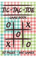 Tic-Tac-Toe Game Book: 110 Game Sheets - 660 Tic-Tac-Toe Blank Games - 6" x 9" Soft Cover Book for Kids for Traveling & Summer Vacations - Multicolor Tartan